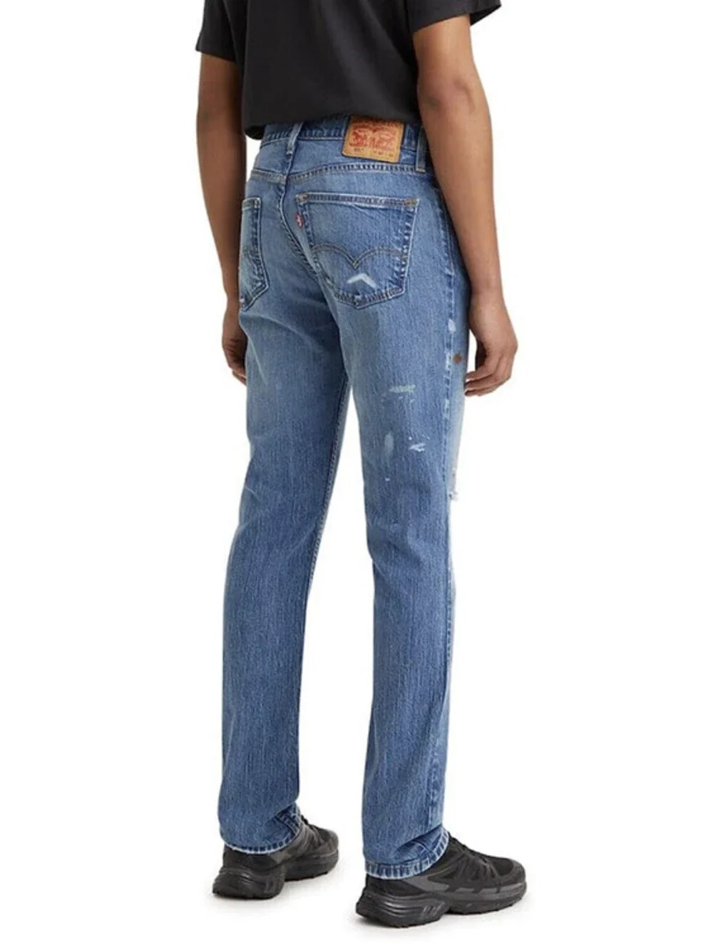 Levi 511 Jeans Mens Slim Fit Stretch Paint Splatter Distressed Size 38 X 30